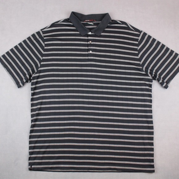 Nike Other - Nike Tiger Woods Polo Shirt Mens XL Black White Striped Cotton Polyester Golf